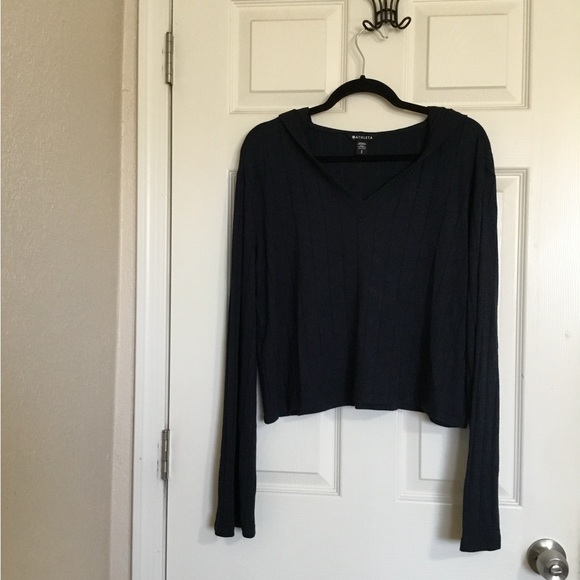 ATHLETA Harmony Ribbed Hoodie Blue Size small - Picture 3 of 12